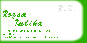 rozsa kuliha business card